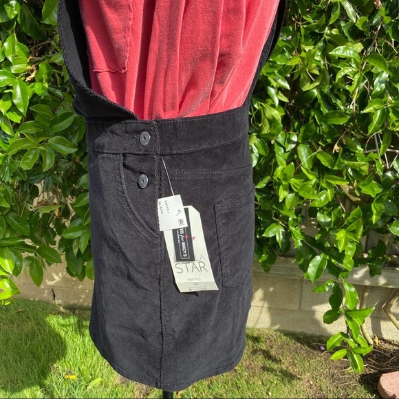 Vanilla Star Black Midi Corduroy Overall Skirt Jumper Size 3* - Picture 3 of 7